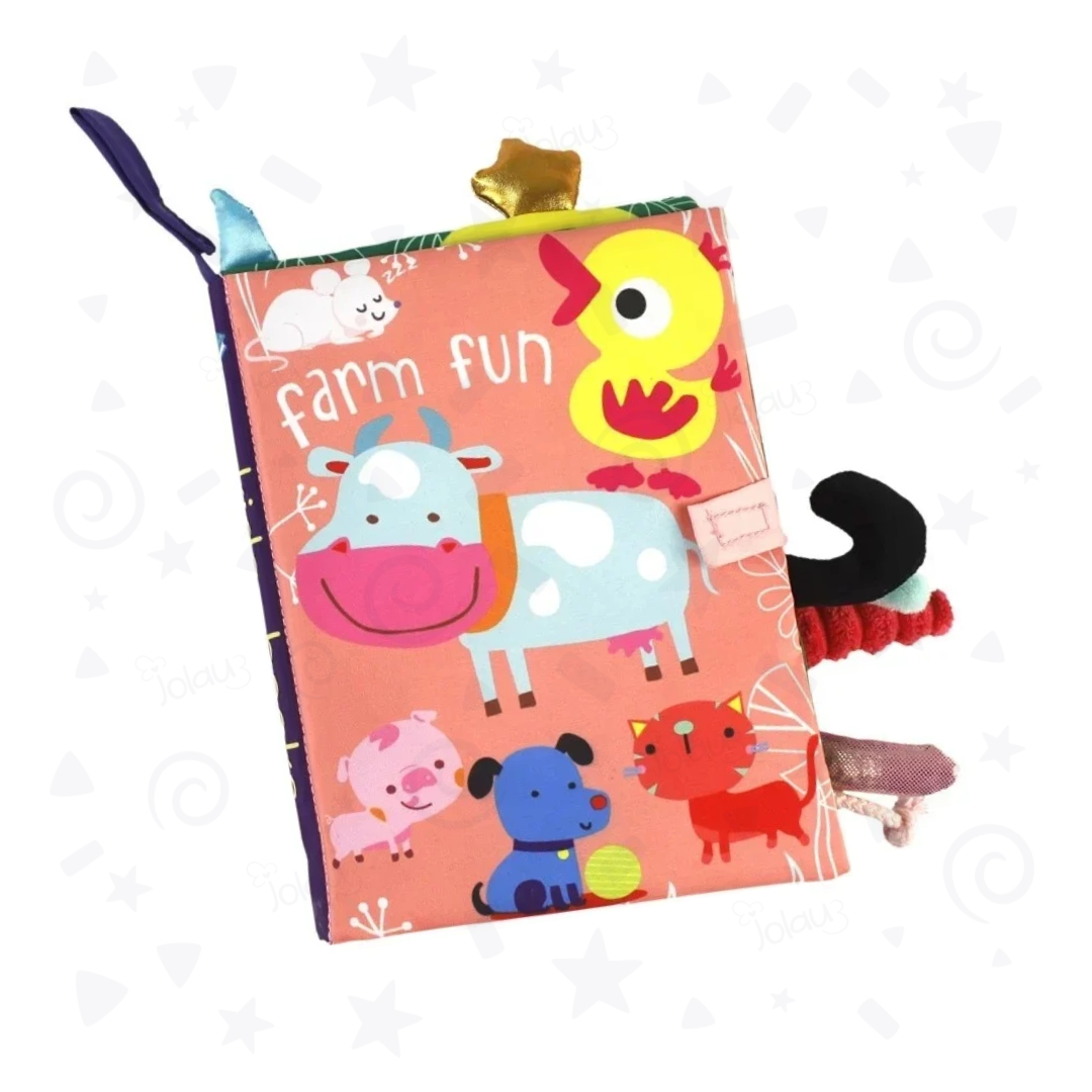 LIBRO DE TELA PARA BEBE CON TEXTURAS FARM FUN